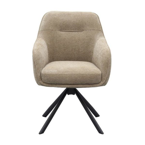 Sedia da pranzo grigio tortora imbottito con braccioli Avola – Unique Furniture-image-1