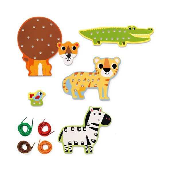 Animali della giungla trapuntati in legno per bambini - Djeco-image-2