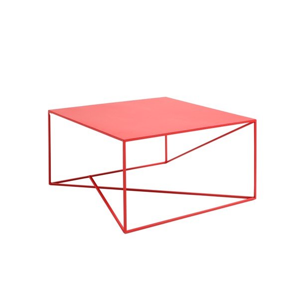 Tavolino rosso Custom Form Memo, larghezza 80 cm - CustomForm