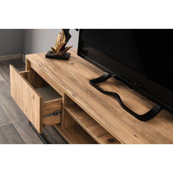 Tavolo TV in pino decorato, larghezza 140 cm Belinda - Kalune Design-image-3