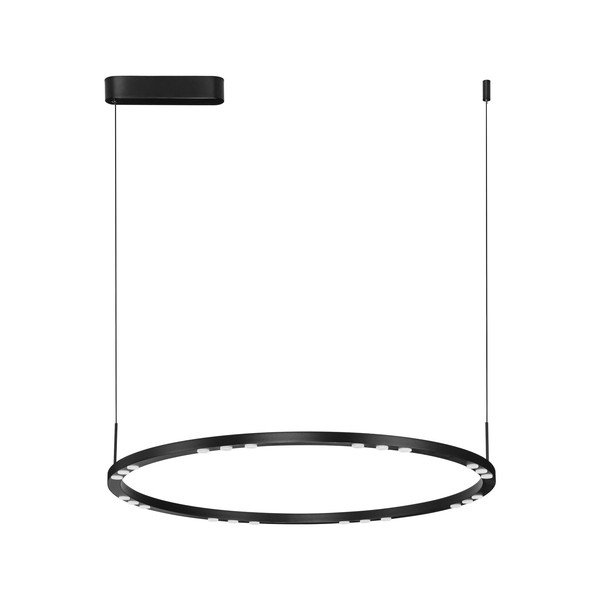 Lampadario LED nero opaco in alluminio con intensità regolabile ø 80 cm Lunette – Nova Luce