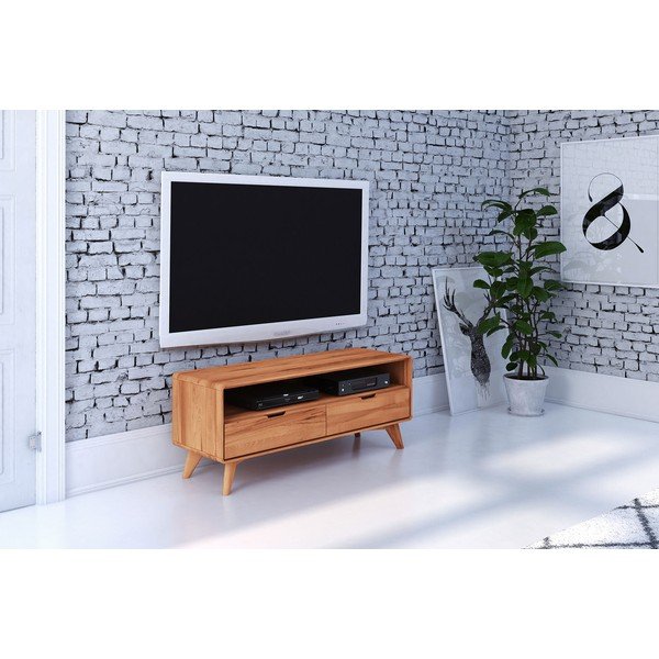 Tavolo TV in legno di faggio 120x48 cm Greg - The Beds-image-1