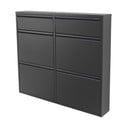 Scarpiera nera in metallo con ante ribaltabili 98x86x15 cm Billy – Spinder Design