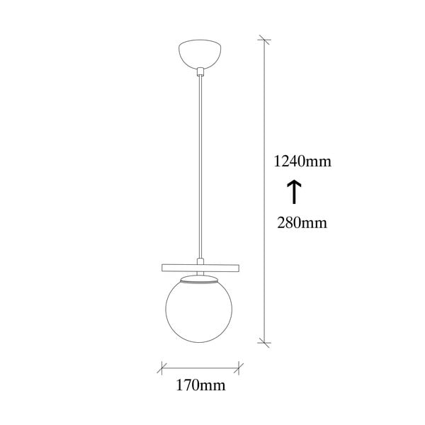 Lampadario bianco/nero con paralume in vetro ø 15 cm Üzüm – Opviq lights-image-3