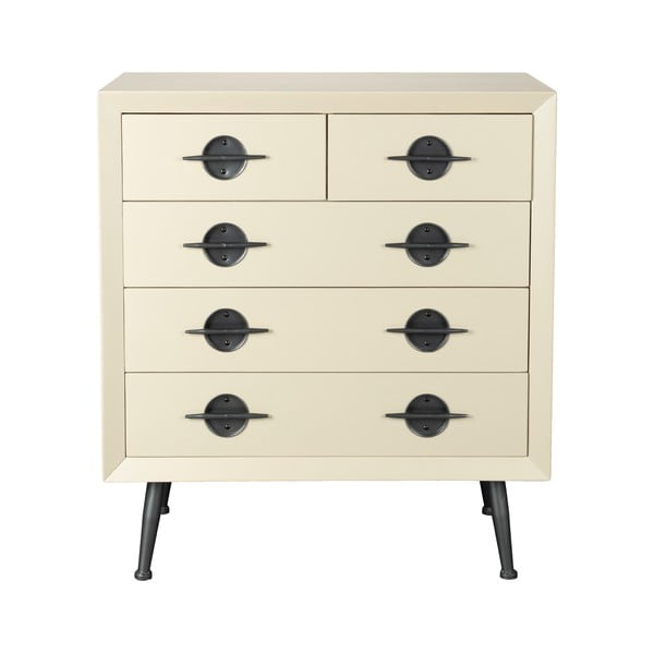 Cassettiera beige in legno di cauciù massiccio 86x86x40 cm Edson – Dutchbone