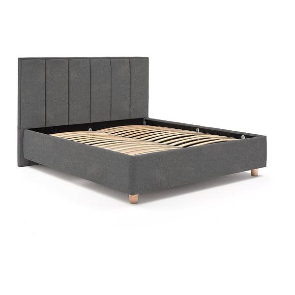 Letto matrimoniale grigio chiaro con griglia e contenitore , 180 x 200 cm Wega - ProSpánek-image-2