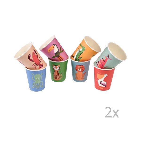 Set di 16 bicchieri di carta per feste Creature colorate - Rex London