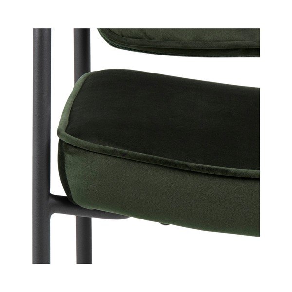 Poltrona in velluto verde scuro Molly - Actona-image-4