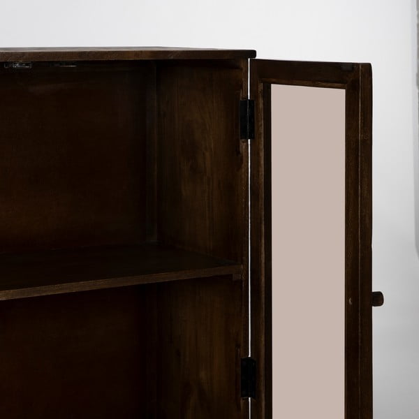 Vetrina marrone in mango massiccio 80x140x40 cm Ravi – Ixia-image-3