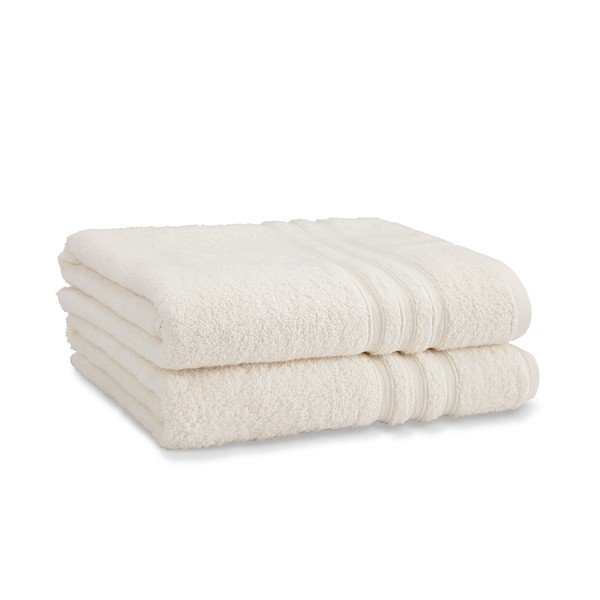Set di asciugamani tipo terry color crema in cotone 2 pz 90x140 cm Zero Twist – Catherine Lansfield