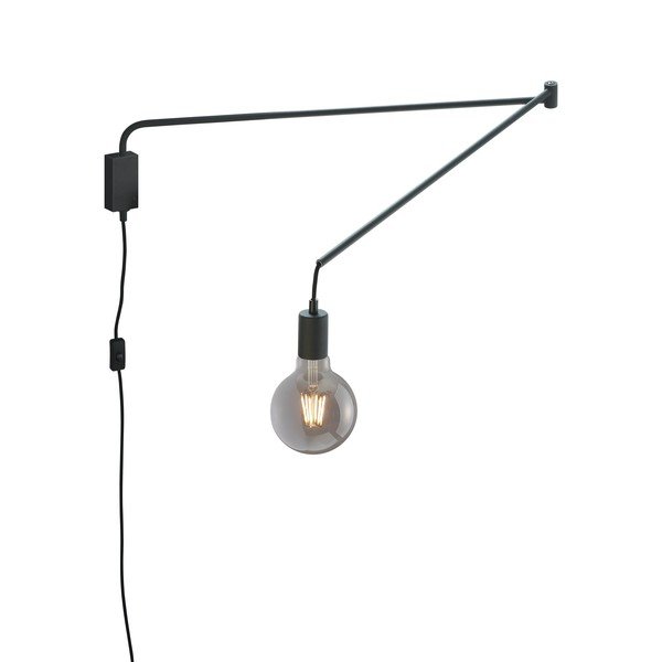 Lampada da parete nera opaca con alimentazione a corrente con struttura flessibile Line – Trio-image-4