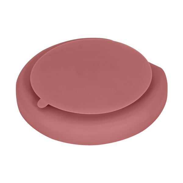 Piatto per bambini in silicone color mattone 19x20,5 cm Dusky Pink - Kindsgut-image-4