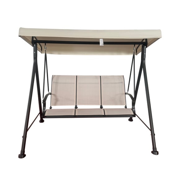 Dondolo da giardino beige in metallo Hollywood II – Rojaplast-image-1