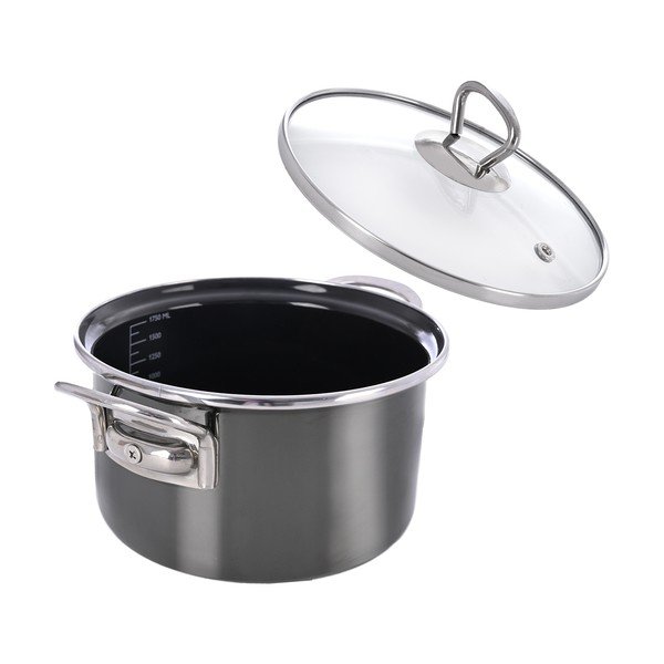 Pentola in smalto con coperchio incluso 1,75 l Metalic – Orion