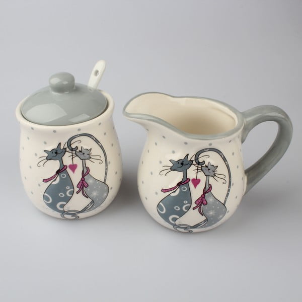 Set keramické mléčenky a cukřenky Dakls Cats Couple