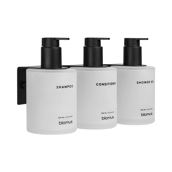 Dispenser per sapone da parete bianchi in vetro 3 pz 350 ml Kirei – Blomus