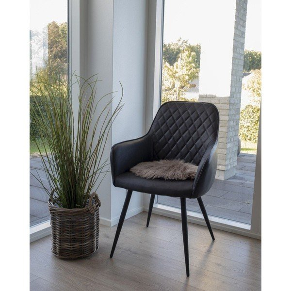 Set di sedie da pranzo blu scuro in imbottito con braccioli 2 pz Harbo – House Nordic-image-1