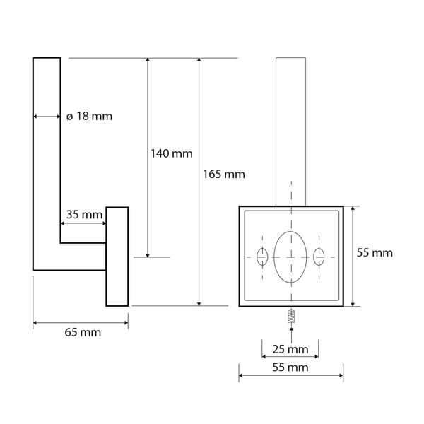 Porta carta igienica in ottone argentato X-Square - Sapho-image-1