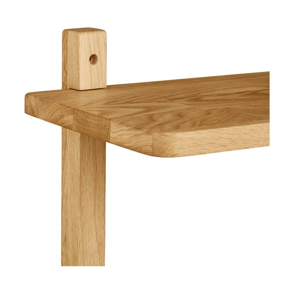 Mensola di colore naturale in rovere massiccio con ripiani multipli 20 cm Townsville – House Nordic-image-4