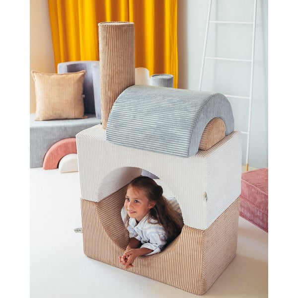 Gioco per psicomotricità color crema in velluto a coste 3 pz altezza totale 37 cm 75x49 cm Rainbow Montessori – Wigiwama-image-4