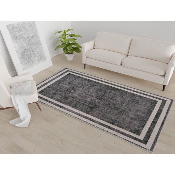 Tappeto lavabile grigio e crema 150x80 cm - Vitaus-image-1