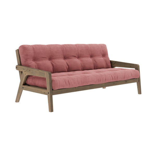 Divano letto in velluto a coste rosa 204 cm Grab Carob - Karup Design-image-3
