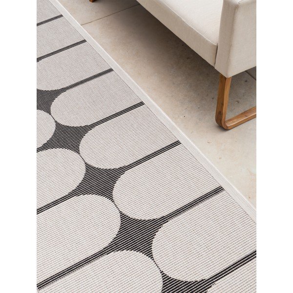Passatoia da interno ed esterno bianca e nera 80x250 cm Duet Bowen – NORTHRUGS-image-3