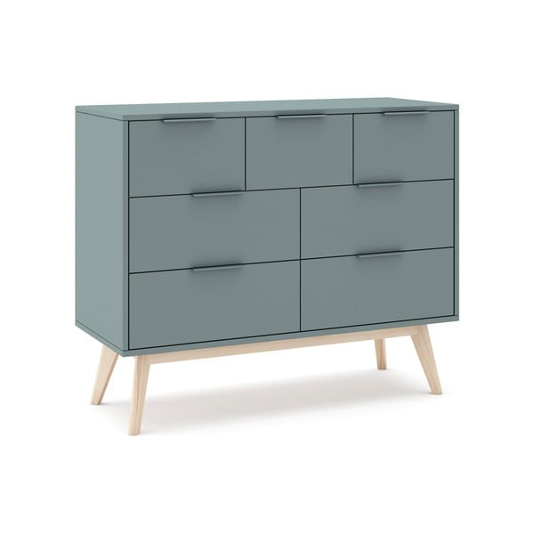 Cassettiera verde polveroso 120x83x40 cm Pisco – Marckeric-image-2