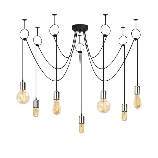 Apparecchio a sospensione nero per 7 lampadine Sirin - Opviq lights-image-2