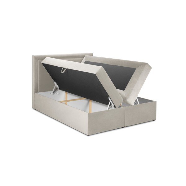 Letto boxspring beige con contenitore 180x200 cm Yucca - Mazzini Beds-image-4