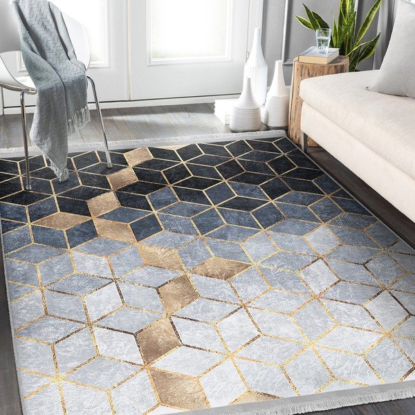 Tappeto blu-grigio 80x200 cm Optic - Mila Home-image-2