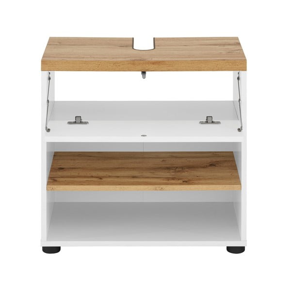 Mobile bianco effetto rovere per lavabo 60x57 cm Thessa - Støraa-image-2