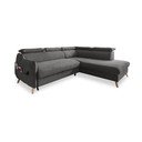 Divano letto angolare in velluto grigio scuro (angolo destro) Sweet Harmony - Miuform