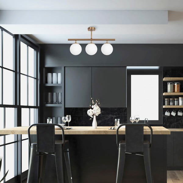 Plafoniera color bronzo con paralume in vetro ø 15 cm Atmaca – Opviq lights-image-1