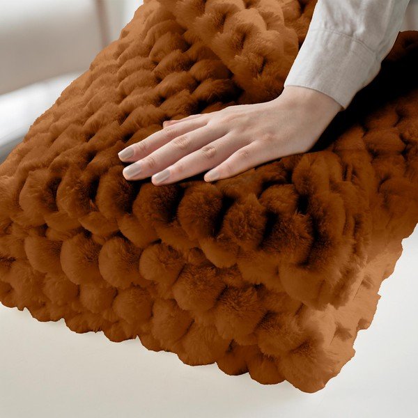 Coperta marrone chiaro in micropile 220x240 cm Frosty – douceur d'intérieur-image-2