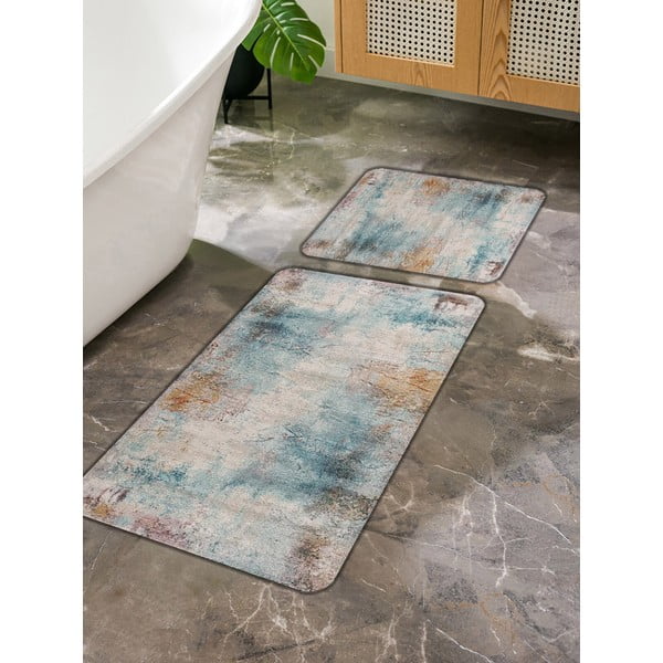 Tappetini da bagno grigio-blu in set di 2 pezzi 60x100 cm - Mila Home-image-3