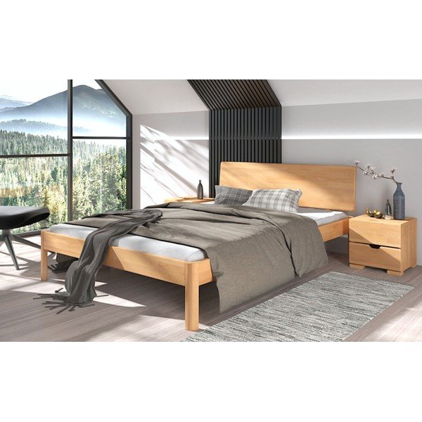 Letto matrimoniale in legno di faggio 180x200 cm in colore naturale Ammer - Skandica-image-4