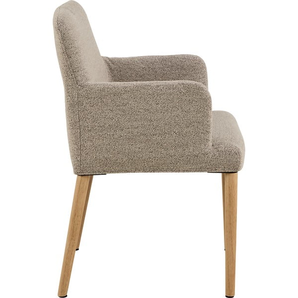 Sedia da pranzo beige in imbottito con braccioli Zoe – Actona-image-4