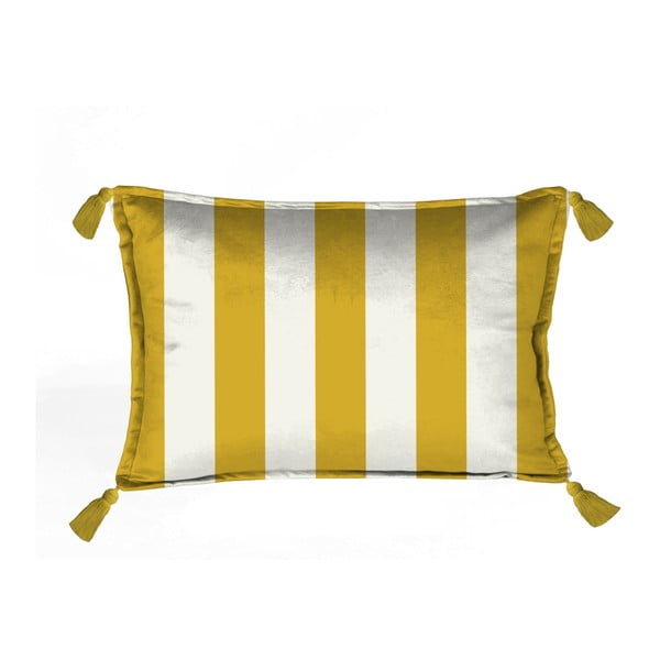 Federa decorativa gialla e bianca Strisce, 50 x 35 cm - Velvet Atelier