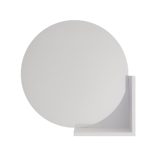 Specchio a parete con mensola bianca , ø 60 cm Lucija - Skandica