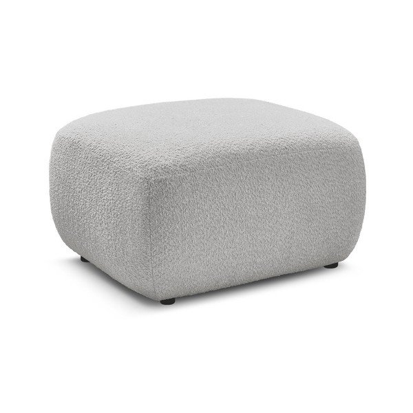 Poggiapiedi grigio chiaro con rivestimento in bouclé Montaigne – Bobochic Paris-image-3