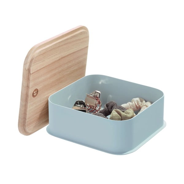 Scatola grigia con coperchio in legno di paulownia , 21,3 x 21,3 cm Eco - iDesign-image-2