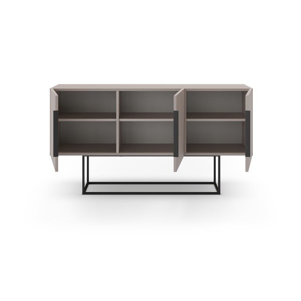 Cassettiera bassa grigio-beige 150x80 cm Titan - Marckeric-image-3