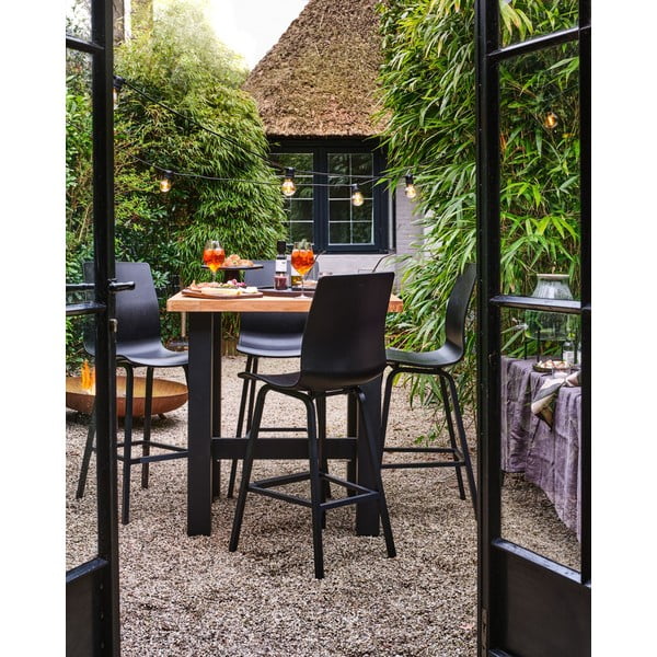 Tavolo bar da giardino in legno riciclato 100x100 cm Yasmani - Hartman