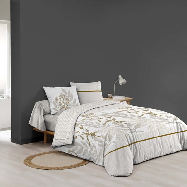 Set copripiumino e federa beige in cotone per letto matrimoniale ed esteso con lenzuolo incluso/6 pezzi 240x220 cm Raoni – douceur d'intérieur-image-4