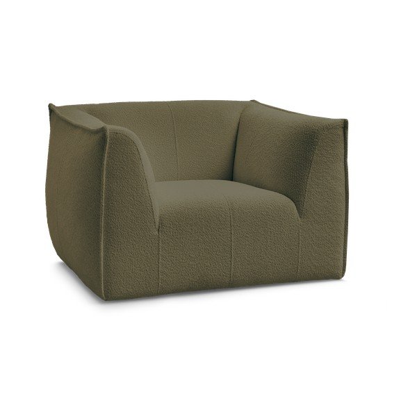 Poltrona verde con rivestimento in bouclé Giorgia – Bobochic Paris