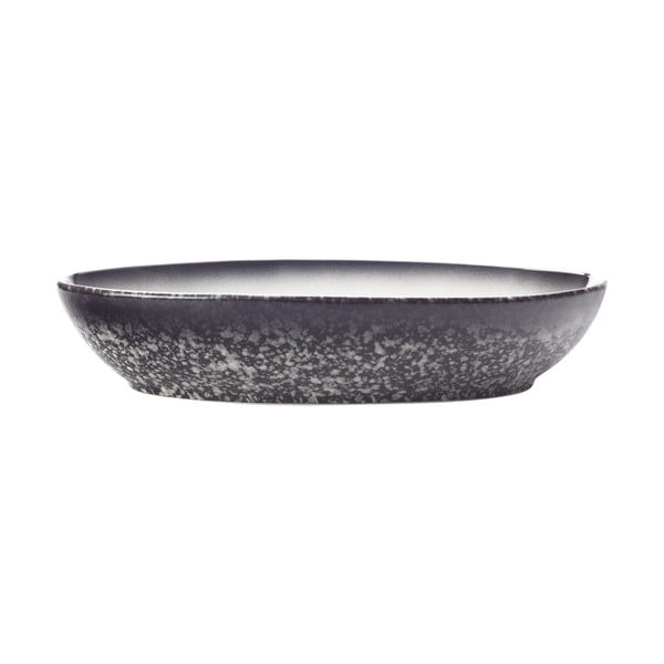 Ciotola ovale in ceramica bianco-nera Caviar, lunghezza 20 cm - Maxwell & Williams