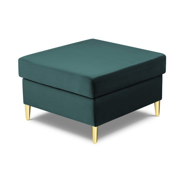 Poggiapiedi color petrolio con rivestimento in velluto Kyoto – Cosmopolitan Design-image-2