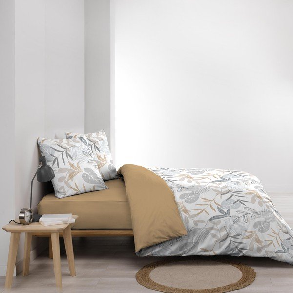 Biancheria da letto gialla/bianca per letto matrimoniale/per letto prolungato 240x220 cm Kimberly – douceur d'intérieur-image-4