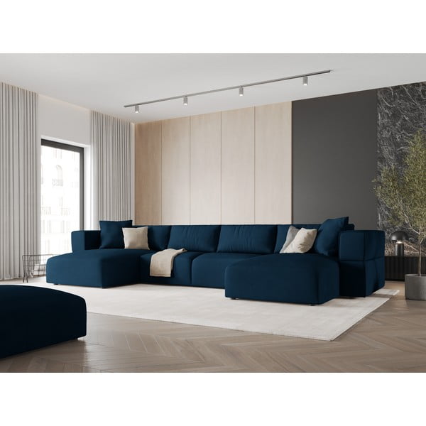 Divano angolare blu a U Esther - Milo Casa-image-1